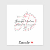 Kalligrafie trendy klassiek script monogram sticker (Vel)