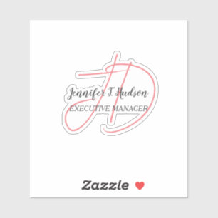 Kalligrafie trendy klassiek script monogram sticker