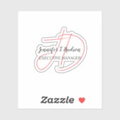 Kalligrafie trendy klassiek script monogram sticker (Vel)