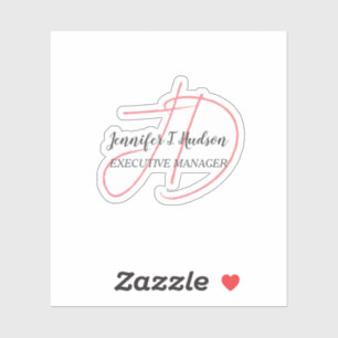 Kalligrafie trendy klassiek script monogram sticker