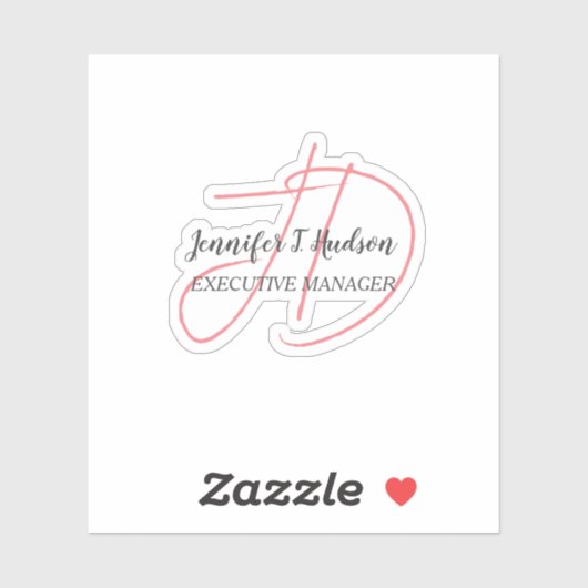 Kalligrafie trendy klassiek script monogram sticker (Vel)