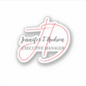 Kalligrafie trendy klassiek script monogram sticker (Voorkant)