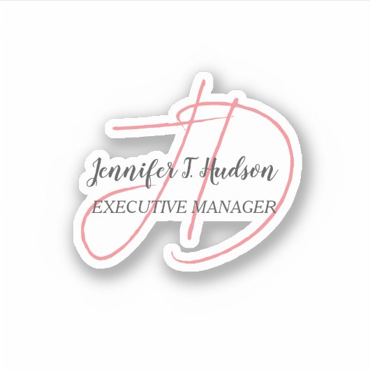 Kalligrafie trendy klassiek script monogram sticker (Voorkant)
