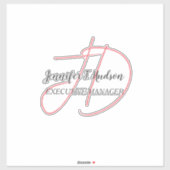 Kalligrafie trendy klassiek script monogram sticker (Vel)