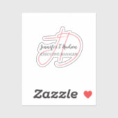 Kalligrafie trendy klassiek script monogram sticker (Vel)