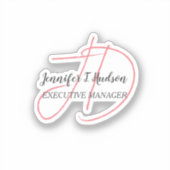 Kalligrafie trendy klassiek script monogram sticker (Voorkant)