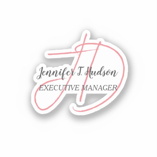 Kalligrafie trendy klassiek script monogram sticker (Voorkant)