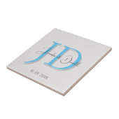 Kalligrafie trendy klassiek script monogram tegeltje (Zijkant)