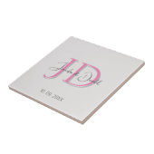 Kalligrafie trendy klassiek script monogram tegeltje (Zijkant)