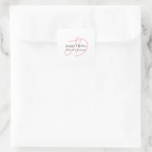 Kalligrafie trendy klassiek script monogram vierkante sticker (Tas)