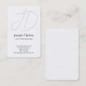 Kalligrafie trendy klassiek script monogram visitekaartje (Voorkant / Achterkant)
