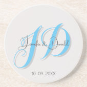 Kalligrafie trendy klassiek script monogram zandsteen onderzetter (Voorkant)
