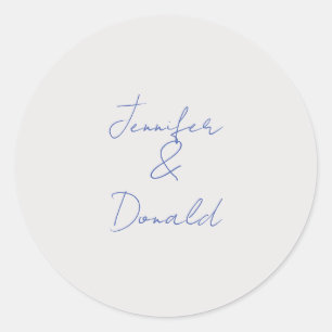 Kalligrafie trendy klassieke gewone persoonsnamen ronde sticker