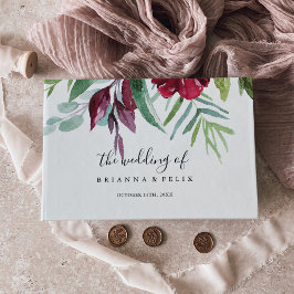 Kalligrafie Tropisch gekleurde bloemenbruiloft Gastenboek