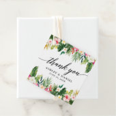Kalligrafie Tropische Bloemen Bruiloft Dank u Bedankjes Labels (In situ)