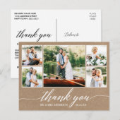 Kalligrafie Trouw Kraft 5 Foto Dank Je Briefkaart (Voorkant / Achterkant)