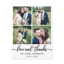 Kalligrafie Trouwcollage 4 foto dank je