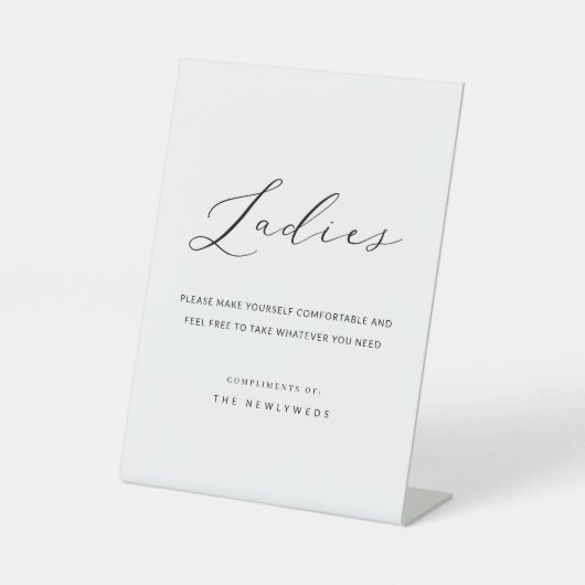 Kalligrafie Trouwdames Badkamer Reclamebord Met Voetstuk (Voorkant)
