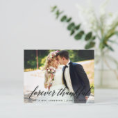 Kalligrafie Trouwfoto Altijd Dankbaar Briefkaart (Staand voorkant)