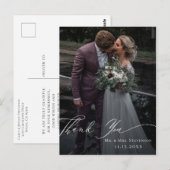 Kalligrafie trouwfoto dank u briefkaart (Voorkant / Achterkant)