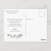 Kalligrafie trouwfoto dank u briefkaart (Achterkant)