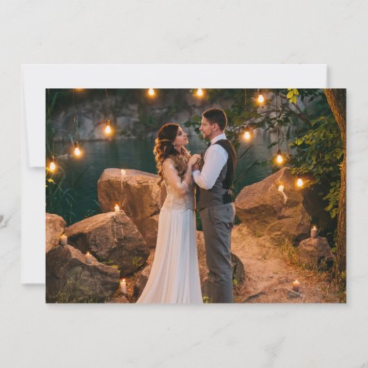 Kalligrafie Trouwfoto Overlay Liefde Bedankt Kaart (Achterkant)