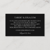 Kalligrafie Trouwregistratie Kaart Inserts - Zwart (Achterkant)