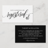 Kalligrafie Trouwregistratie Kaart Inserts - Zwart (Voorkant / Achterkant)