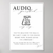 Kalligrafie Trouwtelefoon Audio Guestbook Sign Poster (Voorkant)