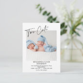 Kalligrafie Twee Schattigee tweeling geboorte beke Briefkaart (Staand voorkant)