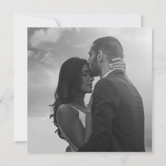 KALLIGRAFIE TYPOGRAFIE B & W Vierkante Foto Bruilo Kaart (Achterkant)