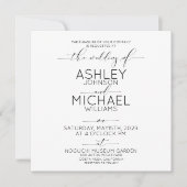 KALLIGRAFIE TYPOGRAFIE B & W Vierkante Foto Bruilo Kaart (Voorkant)