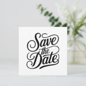 Kalligrafie Typografie Huwelijk Save The Date (Staand voorkant)