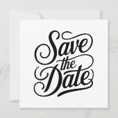 Kalligrafie Typografie Huwelijk Save The Date (Voorkant)