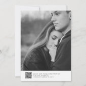 Kalligrafie Typografie QR Code Engagement Party Kaart (Achterkant)