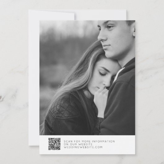 Kalligrafie Typografie QR Code Engagement Party Kaart (Achterkant)