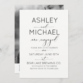 Kalligrafie Typografie QR Code Engagement Party Kaart