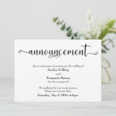 Kalligrafie Uitgestelde Trouwkaart Kaart (Staand voorkant)