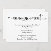 Kalligrafie Uitgestelde Trouwkaart Kaart (Voorkant / Achterkant)