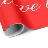 Kalligrafie Unieke Rood Wit Liefde Bruiloft Cadeaupapier (Rol Hoek)