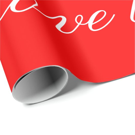 Kalligrafie Unieke Rood Wit Liefde Bruiloft Cadeaupapier (Rol Hoek)