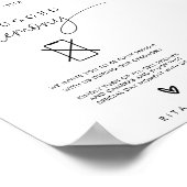 Kalligrafie Unplugged Ceremonie Trouwbord Poster (Hoek)