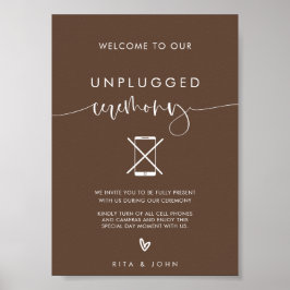 Kalligrafie Unplugged Ceremonie Trouwbord Poster