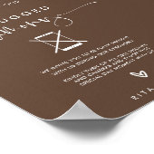 Kalligrafie Unplugged Ceremonie Trouwbord Poster (Hoek)