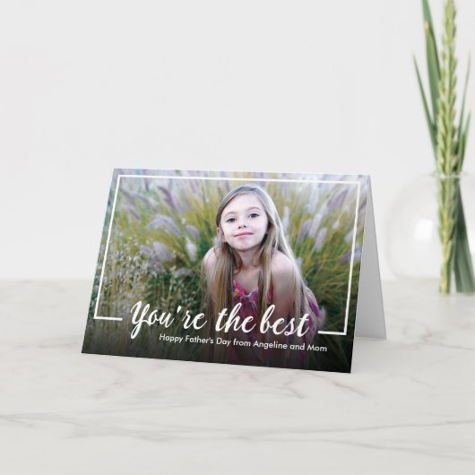 Kalligrafie Vaderdag Foto Wenskaart Kaart (Voorkant)