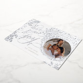 Kalligrafie van liefde, vreugde, vrede 1 foto folie feestdagenkaart (Gedraaid)