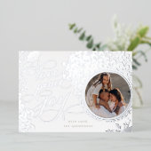 Kalligrafie van liefde, vreugde, vrede 1 foto folie feestdagenkaart (Staand Voorkant)