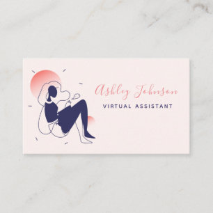 kalligrafie van Virtual Assistant Remote Worker Visitekaartje