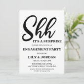 Kalligrafie Verrassing Engagement Party Uitnodigin Kaart (Staand voorkant)