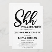 Kalligrafie Verrassing Engagement Party Uitnodigin Kaart (Voorkant / Achterkant)